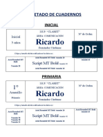Ricardo: Etiquetado de Cuadernos