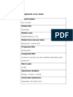 Assignment Cover Sheet: Student Number