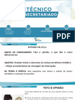 Aula 14 - 06 de Fevereiro - Secretariado - Fato e Opinião - Hildalene Pinheiro