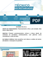 Aula 16 - 06 de Março - Secretariado - Pós Verdade Fake News e Fake Ethics - Hildalene Pinheiro