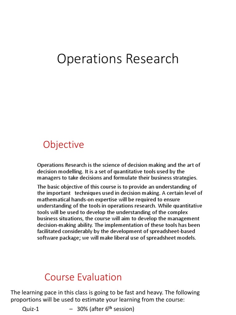 Operations Research | PDF | Linear Programming | Operations Research