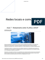 Redes Locais e Comutação Aula 7 - Roteamento Entre VLANs e DHCP