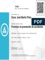 Oscar José Martín Pinto Promotor en Prevención de Accidentes