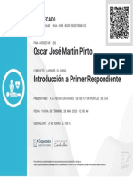 Oscar José Martín Pinto Introducción A Primer Respondiente: Certificado