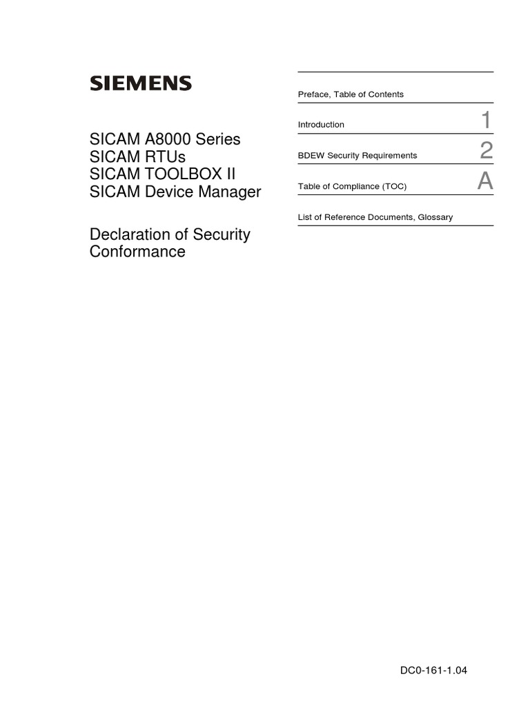 Sicam a8000 series sicam rtus sicam toolbox ii sicam device manager