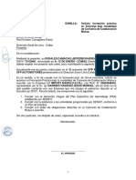 Sumilla: Solicito Formación Práctica en Empresa Bajo Modalidad de Convenio de Colaboración Mutua. Señor Director Zonal