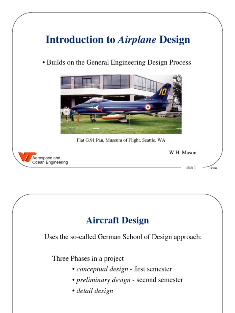 Introduction to Aircraft Design Phases | PDF | Airplane | Engineering ...