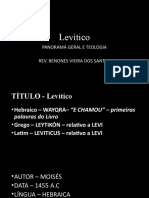Levítico: Panorama Geral E Teologia Rev. Benones Vieira Dos Santos