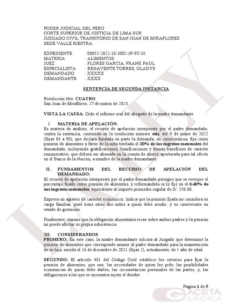 Esta Es La Primera Sentencia en Perú Que Aplicó Técnica Matemática ...