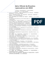 Calendário Oficial de Eventos Agropecuários em 2022