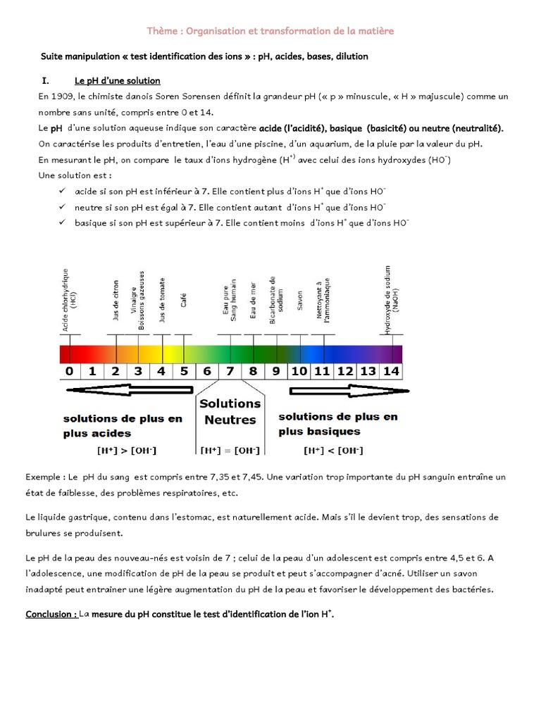 Mesurer et comprendre le pH des solutions | PDF | Ph | Acide