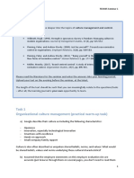 Seminar 1: Task 1 Organizational Culture Management (Practical Warm-Up Task)