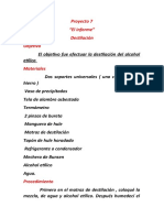 Proyecto 7 "El Informe" Destilación Objetivo