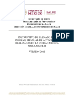 Instructivo de Llenado Del Informe Mensual de Actividades Realizadas en La Unidad Médica Sinba-Sis-Ce-H VERSIÓN 2022