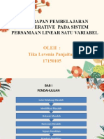 Penerapan Pembelajaran Cooperative Pada Sistem Persamaan Linear Satu Variabel