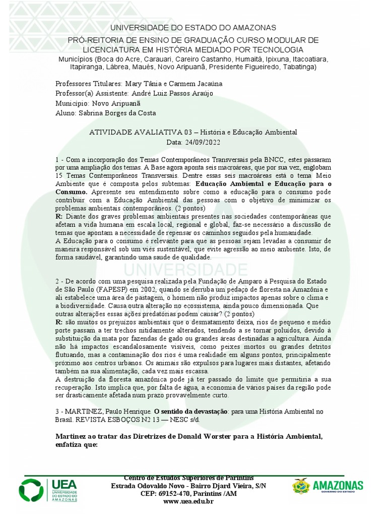 Educação Ambiental e Consumo Sustentável | PDF | Ambiente natural | Humano
