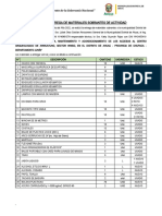 Acta de Entrega de Materiales Sobrantes