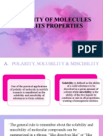 Polarity of Molecules and Its Properties