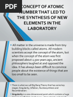 Concept of Atomic Number That Led To The Synthesis of New Elements in The Laboratory