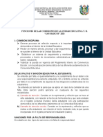 Funciones de Las Comisiones de La Unidad Educativa T. H. "SAN MARCOS" 2023 I.-Comision Disciplina