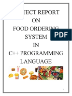 Project Report ON Food Ordering System IN C++ Programming Language