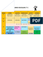 Horario Escolar 2° C