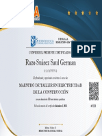 Certificado Artesanal RAZO