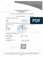 ITEM 12 - Certificado de Verificación #1258-2022 TENSIOMETRO PARA CORREAS SKF MODELO BFM SERIE BFM SKF 5650