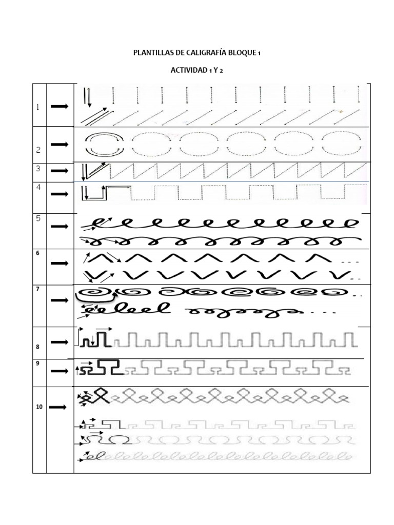 Plantillas de Caligrafía para Imprimir | PDF