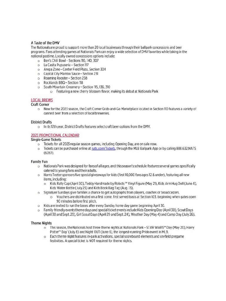Nationals Park Food PDF