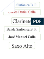 Carlos Daniel Calla Condori: Banda Sinfónica B. P