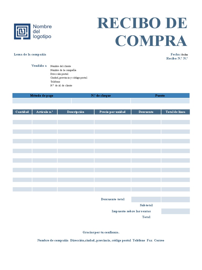 Ejemplo de Recibo de Compra Venta | PDF