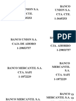 Cuentas bancarias de diferentes bancos