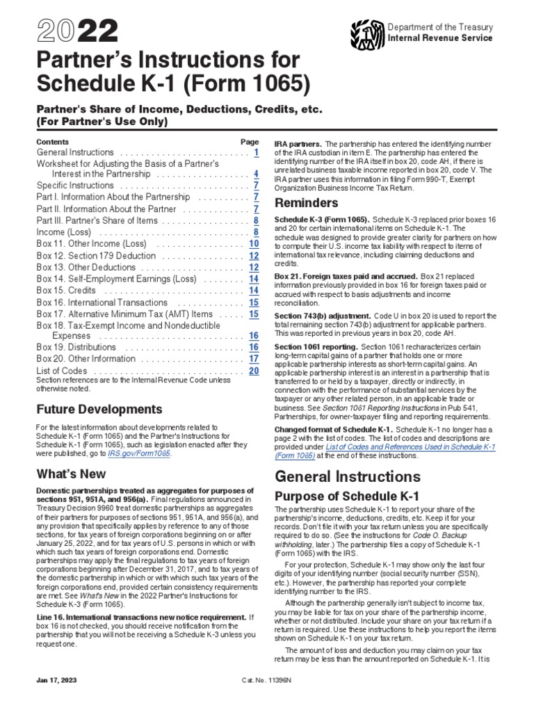 Partner Instructions for Schedule K-1 | PDF | Tax Deduction | Partnership