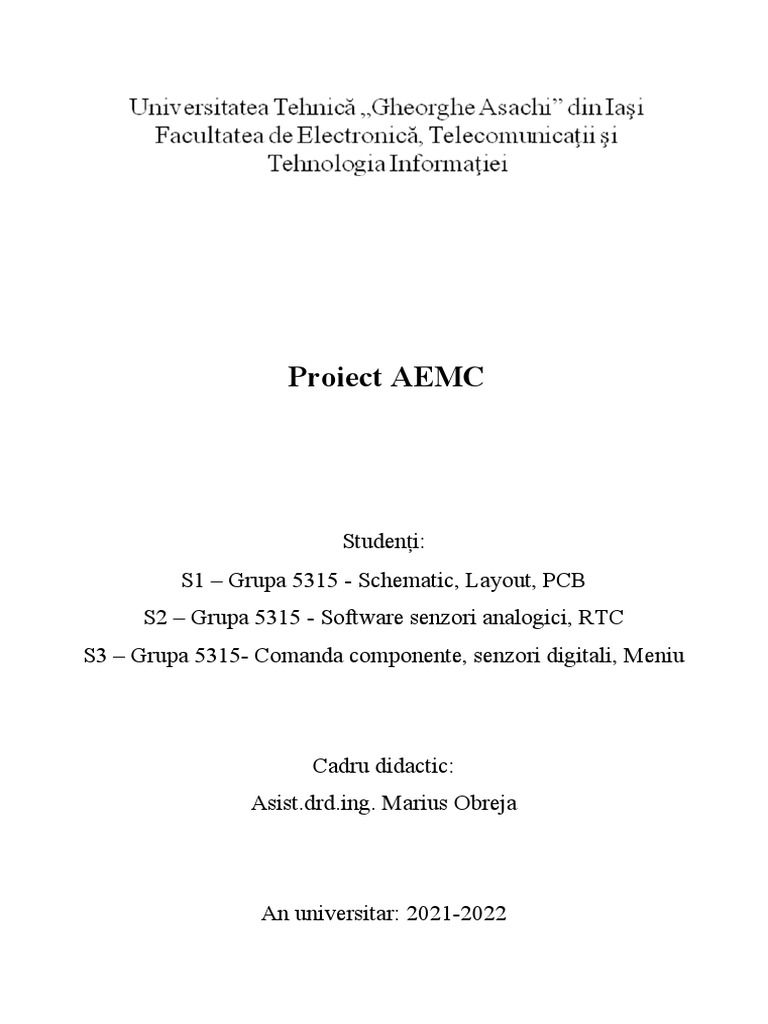 Model Proiect AEMC | PDF
