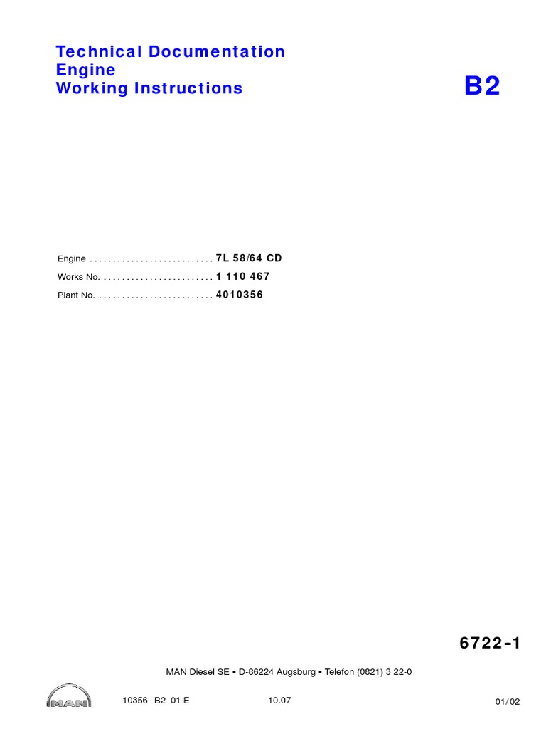 Technical Documentation Engine Working Instructions | PDF | Lubricant ...