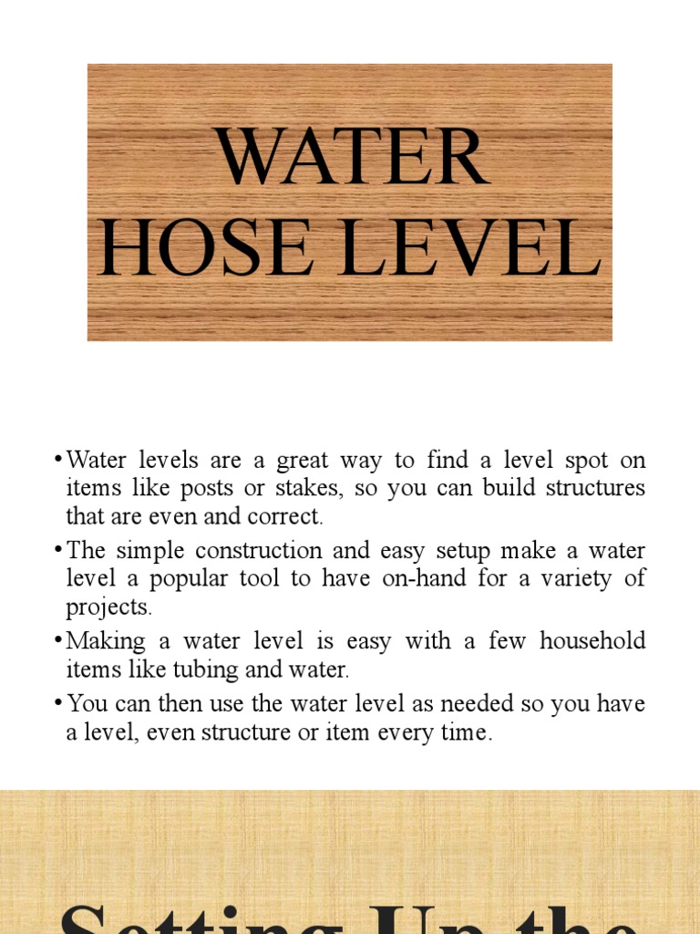 Water Hose Level PDF Water Pipe (Fluid Conveyance)