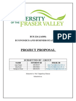 Project Proposal: BUS 226 (14389) Economics and Business Statistics