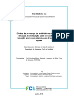 Efeitos Da Presença de Antibióticos Nas Origens de Água. Contribuição para o Estudo Da Sua Remoção Através de Sistemas de Tratamento de Águas