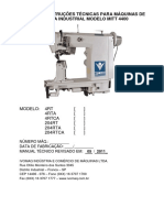 Manual de Instruções Técnicas para Máquinas de Costura Industrial Modelo Mitt 4400