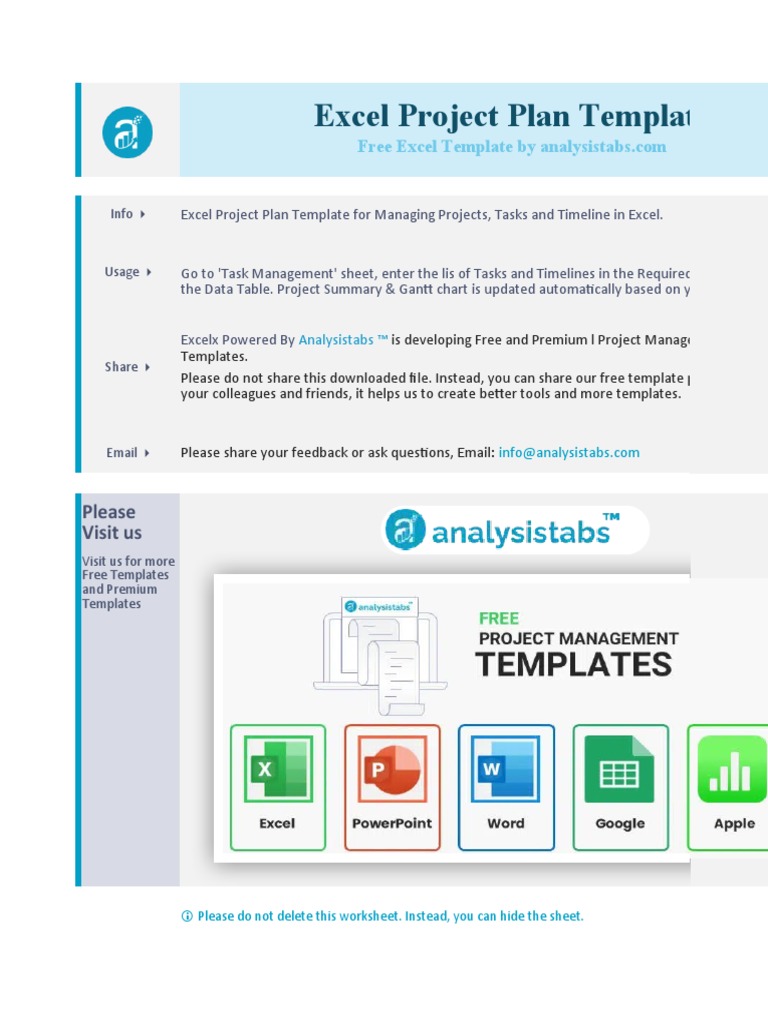 Excel Project Plan Template | PDF | Microsoft Excel | Information ...