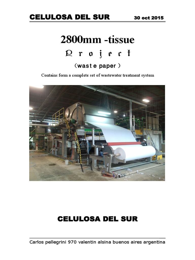 Quotation For 2800MM Tissue Paper Machine PDF