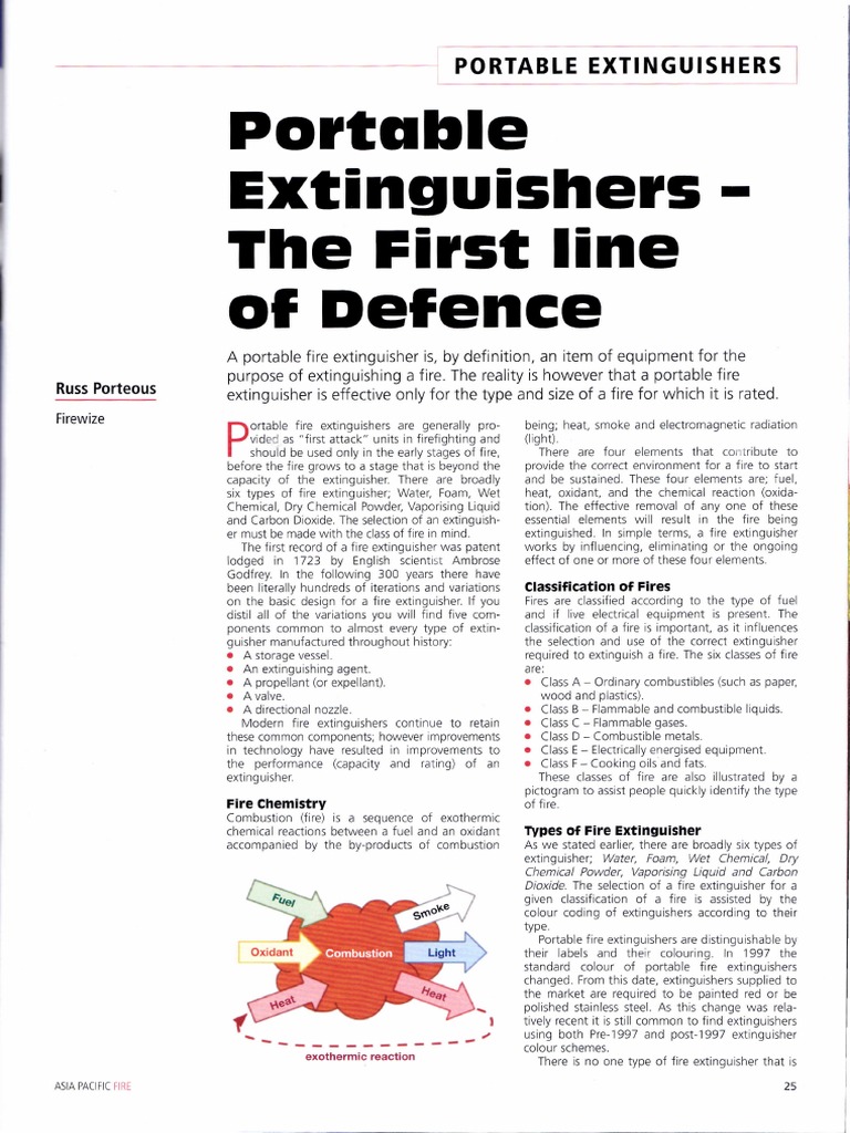 Portable Fire Extinguishers Pdf Fires Nature
