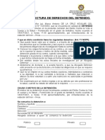 ACTA DE LECTURA DE DERECHOS DEL IMPUTADO.