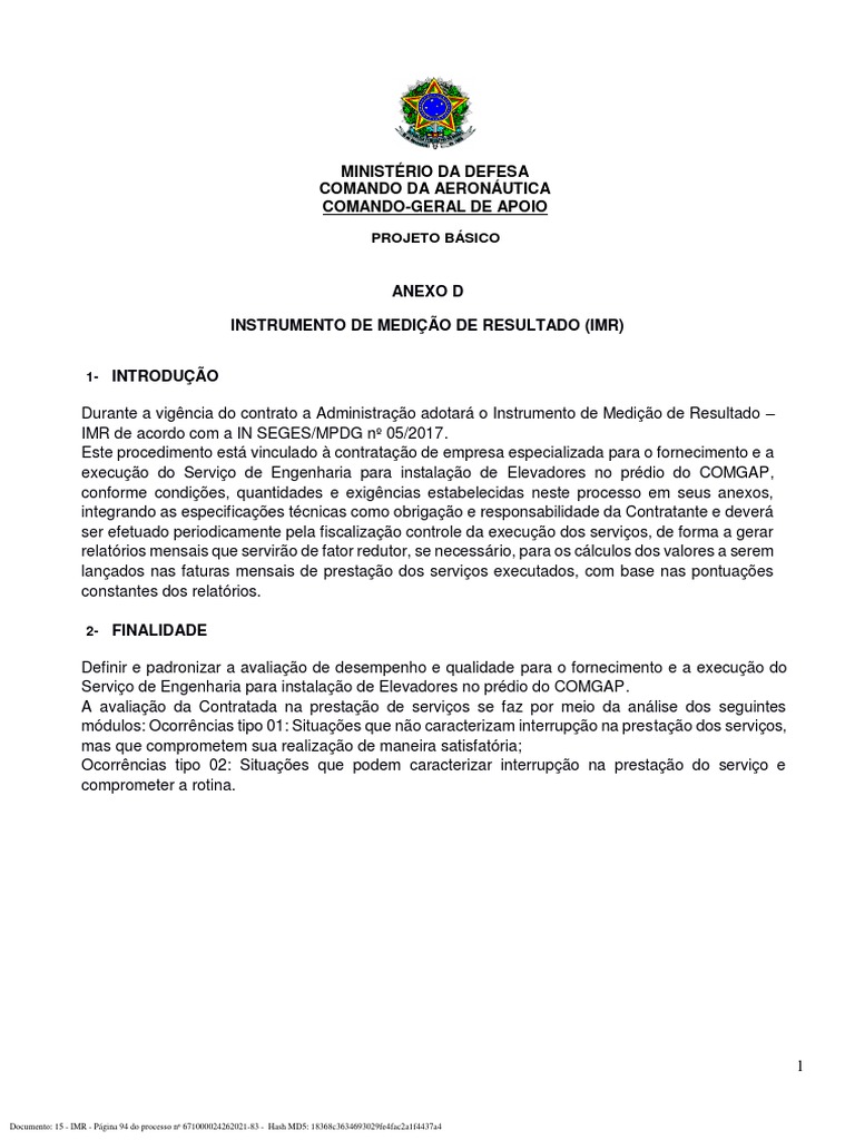 Anexo D - IMR | PDF | Tecnologia e Engenharia