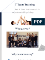 SUIT Team Training: The Individual & Team Performance Lab Department of Psychology