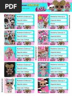 Etiquetas Escolares Lol Surprise Editables Gratis