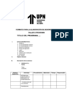 Formato para La Elaboración de Sesiones de Un Taller