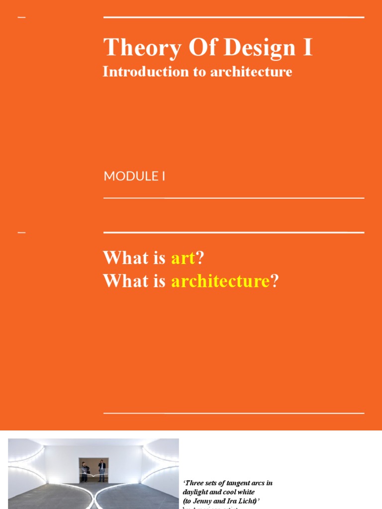 Theory of Design I: Introduction To Architecture | PDF