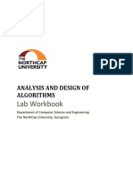Lab Workbook: Analysis and Design of Algorithms